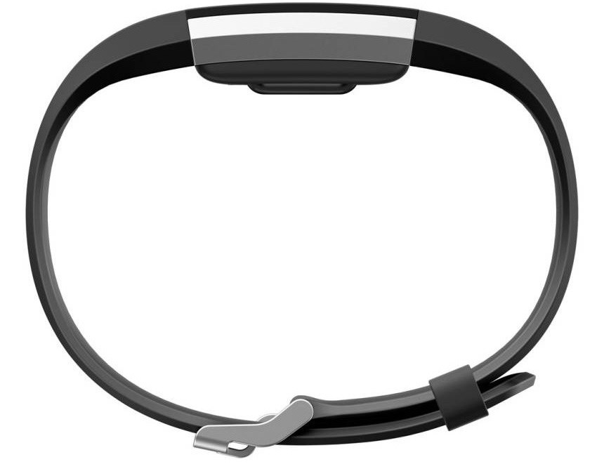 Fitbit Charge 2 Black Silver Silikonový pásek